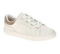 Tommy Hilfiger Damen Cupsole Sneaker Casual aus Leder, Weiß (Ecru/Coastal Taupe), 40