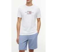 T-Shirt TOMMY HILFIGER "SCRIPT FLAG REGULAR TEE", Jungen, Gr. XL, weiß, Single Jersey, Obermaterial: 100% Baumwolle, regular fit normal, Rundhals, Shirts T-Shirt, aus Jersey mit Flag-Grafik (35644413-