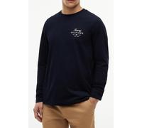 Langarmshirt TOMMY HILFIGER "SCRIPT STACK LS REGULAR TEE", Herren, Gr. S, desert sky, Single Jersey, Obermaterial: 100% Baumwolle, regular fit normal, Rundhals, Shirts Langarmshirt (65958538-S) desert