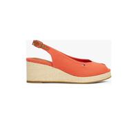 Keilsandalette TOMMY HILFIGER "FLAG MID WEDGE ESPAD SLINGBACK", Damen, Gr. 41, rot (coralle), Textil, Leder, modisch, Schuhe, Plateau, Sommerschuh, Riemchensandale mit verstellbarer Schnalle (35683938