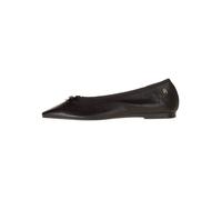 Ballerina TOMMY HILFIGER "SOFT LEATHER BALLERINA BOW", Damen, Gr. 38, schwarz, Nappaleder, klassisch, Schuhe, Businessschuh, Flats, Slipper, Schlupfschuh in schmaler Form (59220224-38) schwarz