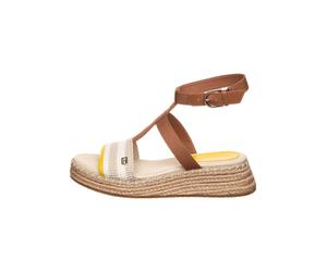 Tommy Hilfiger Shoes Leder-Keilsandaletten in Hellbraun - Größe 37 | Damen Sandalen
