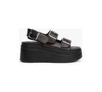 Tommy Hilfiger Shoes Leder-Keilsandaletten in Schwarz - 30% | Größe 39 | Damen Sandalen