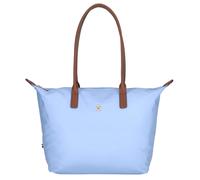 Tragetasche TOMMY HILFIGER "POPETTE TOTE", Damen, Gr. B/H/T: 51cm x 32cm x 14cm, hellblau, Leder, Nylon, Taschen, Damen Handtasche, Schultertasche mit kontrastfarbigen Henkeln (22684460-0) hellblau