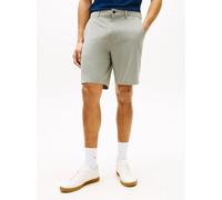 Chinoshorts TOMMY HILFIGER "DOVER", Herren, Gr. 38, N-Gr, hydrogen grau, Web, Obermaterial: 75% Polyester, 17% Baumwolle, 8% Elasthan, regular fit kniefrei, Hosen Chinoshorts, mit Flag-Stickerei (1296