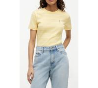 Tommy Hilfiger Slim Cody C-neck Ss Fine Citronella/ecru Größe: L | Hemden Outlet | Damen | Braun