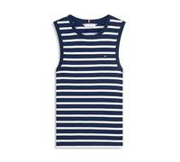 Slim Crew Neck Tank Top Blau S