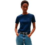Tommy Hilfiger Damen T-Shirt Kurzarm Slim Cody Rundhalsausschnitt, Blau (Dark Night Navy), S