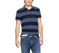 Tommy Hilfiger Slim Fit Rugby Stripe Polo Herren Shirt, Bank Blue, L