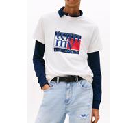 Tommy Jeans Herren TJM Slim RWB Flag Tee EXT Dm0dm21977 S/S T-Shirt, White (Ancient White), L EU