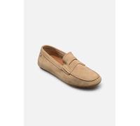 Tommy Hilfiger "FLAG SOFT SUEDE DRIVER LOAFER", Schlupfschuh, Bequemschuh, Mokassin, Flats mit modischen Zierriegel (31673344-36) beige
