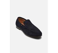 Slipper TOMMY HILFIGER "HILFIGER FLEXIBLE SUEDE LOAFER", Herren, Gr. 40, blau (dunkelblau), Veloursleder, unifarben, elegant, Schuhe, Blockabsatz, Loafer, Businsesschuh, Abendschuh mit Logoflag (87598