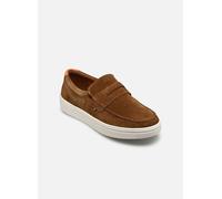 Loafer TOMMY HILFIGER "MODERN LIGHT HYBRID SUEDE LOAFER", Damen, Gr. 42, braun, Veloursleder, Schuhe Loafer, Businessschuh, Slipper, Schlüpfschuh, mit modischem Zierriegel (19653813-42) braun