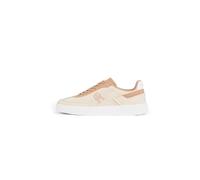 Plateausneaker TOMMY HILFIGER "TH HERITAGE SNEAKER PERF" Gr. 37, bunt (beige, altrosa), Damen, Leder, Textil, Lederimitat, Schuhe, Freizeitschuh, Halbschuh, Schnürschuh mit TH-Logostickerei (83981547-