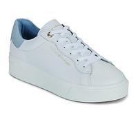 Plateausneaker TOMMY HILFIGER "CHIC PLATFORM CUPSOLE SNEAKER", Damen, Gr. 40, weiß, hellblau, Leder, Schuhe (28187053-40) weiß, hellblau