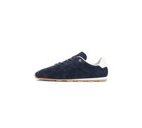 Sneaker TOMMY HILFIGER "TH BELLA LOW RUNNER SUEDE", Damen, Gr. 40, dunkelblau, Veloursleder, unifarben mit Farbeinsatz, Schuhe Sneaker, Halbschuh, Schnürer, Freizeitschuh mit kontrastfarbenem Fersenbe
