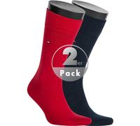 TOMMY HILFIGER Herrensocken Doppelpack rot/dunkelblau Größe 39-42