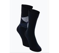 Socken TOMMY HILFIGER "TH MEN SOCK CHECK 2P", Herren, Gr. 39-42, Sockengröße, blau (schwarz navy), Baumwollmischung, normal, Socken Socken, mit klassischem Argyle-Design (14921127-39) schwarz navy