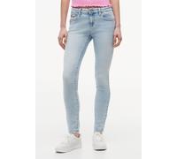 Skinny-fit-Jeans TOMMY JEANS "SOPHIE LW SKN", Damen, Gr. 31, Länge 30, denim light, Denim/Jeans, Obermaterial: 99% Baumwolle, 1% Elasthan, unifarben, skinny fit lang, Jeans, Baumwollmischung, skinny f