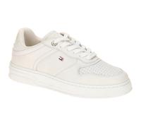 Plateausneaker TOMMY HILFIGER "TH SPORTY CUPSOLE LEATHER", Damen, Gr. 37, weiß, Leder, unifarben, Schuhe, Freizeitschuh, Halbschuh, Schnürschuh mit seitlichem Logo (43268317-37) weiß
