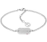 Tommy Hilfiger "SS24 DOG TAG" mit Glasstein (78391753-0) edelstahlfarben, kristallweiß, kristallweiß