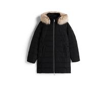 Steppmantel TOMMY HILFIGER "MW DOWN SLIM COAT WITH FUR", Damen, Gr. L (40), schwarz, Steppware, Obermaterial: 100% Polyester, unifarben, slim fit, Mäntel Steppmantel, mit Fellimitat, Topseller (780432