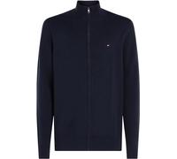 Tommy Hilfiger Herren Pullover mit Reißverschluss Essential Cotton Zip Thru Stehkragen, Blau (Desert Sky), M