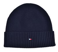 Tommy Hilfiger Strickmütze Mütze Cotton Cashmere Beanie Blau Space Blue One Size