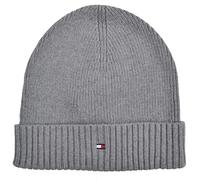 Tommy Hilfiger Strickmütze Mütze Cotton Cashmere Beanie Grau Mid Grey Heather One Size