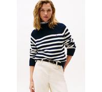 Tommy Hilfiger Damen Strickpullover aus Baumwolle, marine, Gr. L