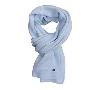 Tommy Hilfiger Strickschal Schal Cotton Cashmere Scarf Blau Hellblau 180 x 45 cm