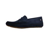 Tommy Hilfiger Damen Driver Schuh Flag Soft Suede Loafer Elegant, Blau (Space Blue), 38