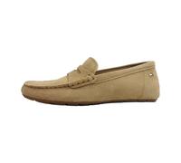 Tommy Hilfiger "FLAG SOFT SUEDE DRIVER LOAFER", Schlupfschuh, Bequemschuh, Mokassin, Flats mit modischen Zierriegel (31673344-37) beige