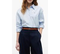 Hemdbluse TOMMY HILFIGER "SUMMER POPLIN LS BOXY SHIRT", Damen, Gr. 40, breezy blau, Web, Obermaterial: 100% Baumwolle, unifarben, regular fit normal, Rundhals, eingesetzt, Blusen Hemdbluse, Baumwolle,