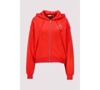Kapuzensweatjacke TOMMY HILFIGER "TH ROUNDAL ZIP-UP HOODIE", Damen, Gr. XS (34), fire rot, Sweatware, Obermaterial: 100% Baumwolle, unifarben, regular fit normal, Rundhals, eingesetzt Rippbündchen, Sw