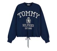 Tommy Hilfiger - Sweatshirt mit Kordelzug und Varsity-Wappen-Logo - - Sweatshirts & Hoodies - Damen - Blau - XS