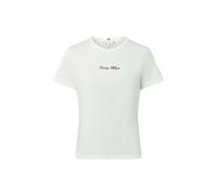 Kurzarmshirt TOMMY HILFIGER "CLASSIC SCRIPT REG SS TEE", Damen, Gr. XL (42), beige (ecru), Single Jersey, Obermaterial: 100% Baumwolle, unifarben, casual, Rundhals, Kurzarm, Shirts (35664435-XL) ecru