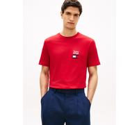 Tommy Hilfiger Regular Fit T-Shirt aus reiner Baumwolle Modell 'BRAND LOVE TEXT' in Rot, Größe M