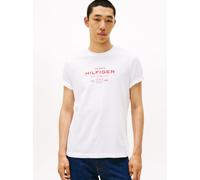 Tommy Hilfiger Herren T-Shirt Kurzarm Stack Graphic Tee mit Rundhalsausschnitt, Weiß (White), M