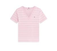 Tommy Hilfiger Slim Cody Kurzarm-t-shirt Mit V-ausschnitt L Fine Stp Bonita Pink / Ecru