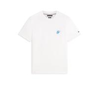 T-Shirt TOMMY HILFIGER "SCRIPT MONOGRAM SWIMSHOP", Jungen, Gr. L, ecru, Single Jersey, Obermaterial: 100% Baumwolle, regular fit normal, Rundhals, Shirts T-Shirt, aus Jersey mit Logo-Stickerei (413375