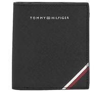 Geldbörse TOMMY HILFIGER "TH CENTRAL TRIFOLD" schwarz Kleinlederwaren Geldbörsen Geldscheinklammern mit charakteristischem Streifendetail (12031209-0)