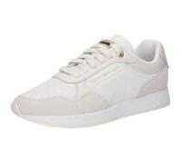 Plateausneaker TOMMY HILFIGER "TH CHIC EVA RUNNER MESH", Damen, Gr. 42, weiß, Textil, Veloursleder, Mesh, Schuhe Plateausneaker, Freizeitschuh, Halbschuh, Slipper mit elastischen Schnürsenkeln (712205