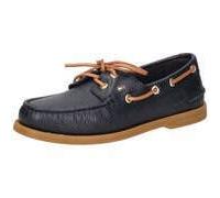 Bootsschuh TOMMY HILFIGER "TH FLAG BOAT SHOE CORE LEATHER", Damen, Gr. 37, dunkelblau, Leder, kontrastfarbene Details, unifarben mit Farbeinsatz, Schuhe Bootsschuh, Schnürschuh, Sommerschuh mit modisc