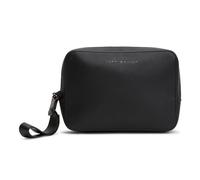 Kulturbeutel TOMMY HILFIGER "TH FOUNDATION WASHBAG", Damen, Gr. B/H/T: 21,5cm x 15,5cm x 7cm, schwarz, Lederimitat, Taschen, Unisex Kosmetikbeutel, Minibag mit Handschlaufe (76493253-0) schwarz