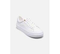 Plateausneaker TOMMY HILFIGER "TH FOXING PLATFORM LEATHER", Damen, Gr. 40, weiß, Leder, Lederimitat, Schuhe Plateausneaker (73310801-40) weiß