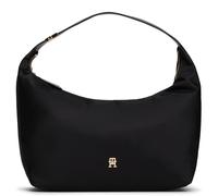 Tommy Hilfiger Schultertasche TH GO Hobo 34 cm Nylon Schwarz mit goldfarbenen Details