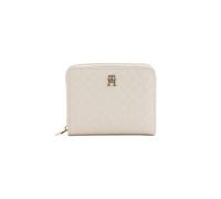 Tommy Hilfiger TH ICON MED ZA W/FLA Damen Geldbörse mit umlaufendem Reißverschluss, Cremefarben, OS
