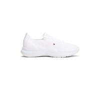 Slip-On Sneaker TOMMY HILFIGER "TH KNIT RUNNER", Damen, Gr. 37, weiß, Textil, unifarben, sportlich, Schuhe, Freizeitschuh, Halbschuh, Schnürschuh mit gestickter Logoflag, Topseller (55459810-37) weiß