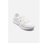Sneaker TOMMY HILFIGER "TH LIGHT RUNNER", Damen, Gr. 41, weiß, Leder, Lederimitat, Textil, Veloursleder, Schuhe Sneaker, Halbschuh, Schnürer mit Logoschriftzug an der Schuhzunge (56536667-41) weiß